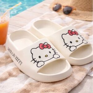 Hello Kitty Slippers - Cream/White Color
